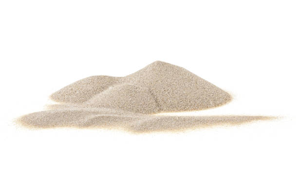 istock Heap of dry beach sand on white background 1164004793