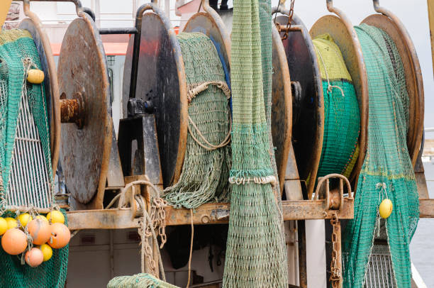 istock Nets on the stern of a trawler moored in Howth Harbour, County Dublin 1164005361