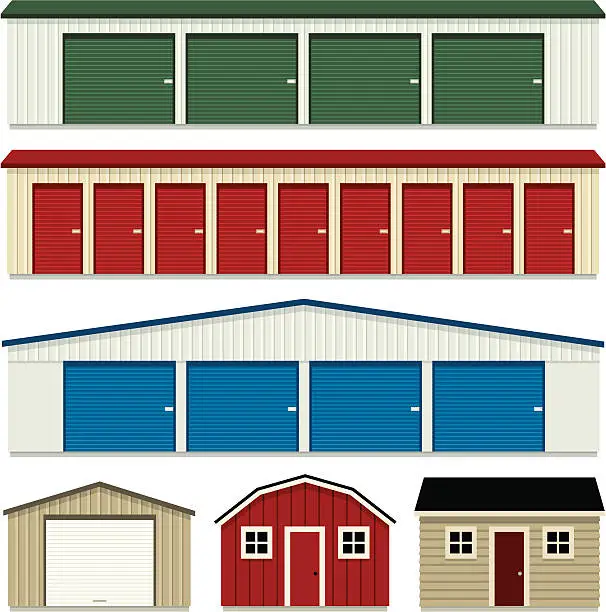 Vector illustration of Storage Buildings