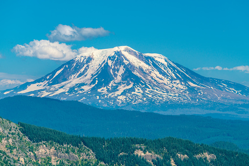 Mount Adams Of The Cascade Range, Washington State As Seen From Mount Saint Helens