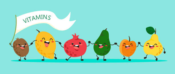 istock Funny fruits go hand in hand. Vector illustration in cartoon style. 1164009686