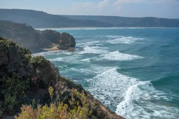 Photo of Waves roll into Australia's southern coast.  Great Ocean Road, Victoria