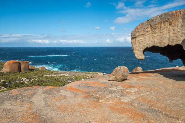 놀라운 바위, 캥거루 섬, 남호주에서 특이한 침식. - kangaroo island australia south australia weathered 뉴스 사진 이미지