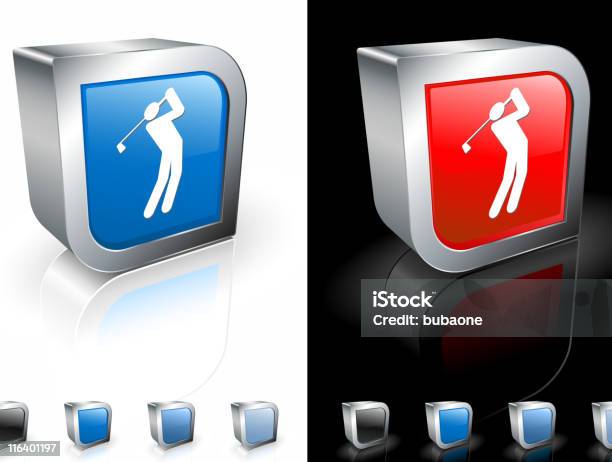 Golfschwung Square Lizenzfreie Vektorgrafiken Stock Vektor Art und mehr Bilder von Abschlagen - Abschlagen, Blau, Dreidimensional