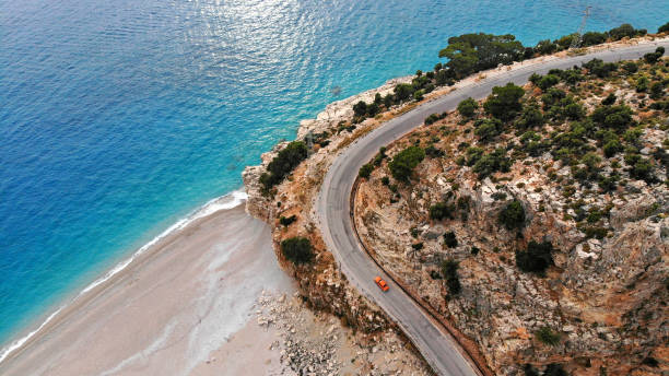 istock Aerial. Car motion. Top view. 1164012297