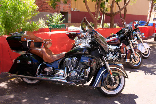 Blurred motorcycle shop