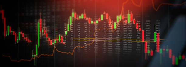 istock Stock market trading graph, investment chart 1164023820