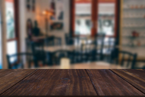 istock wood table & chair in cafe coffee shop 1164034021
