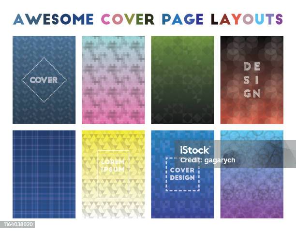 Cover Many Layout Awesome Cover Page Layouts Vecteurs libres de droits et plus d'images ...