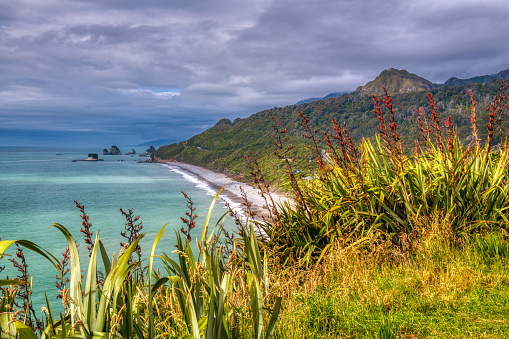 Scenic view along Point Elizabeth Walkway, Greymouth, New Zealand