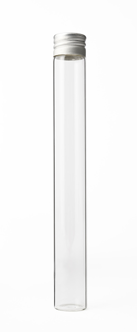 Closed empty new slim bottle, isolated on white with clipping path.