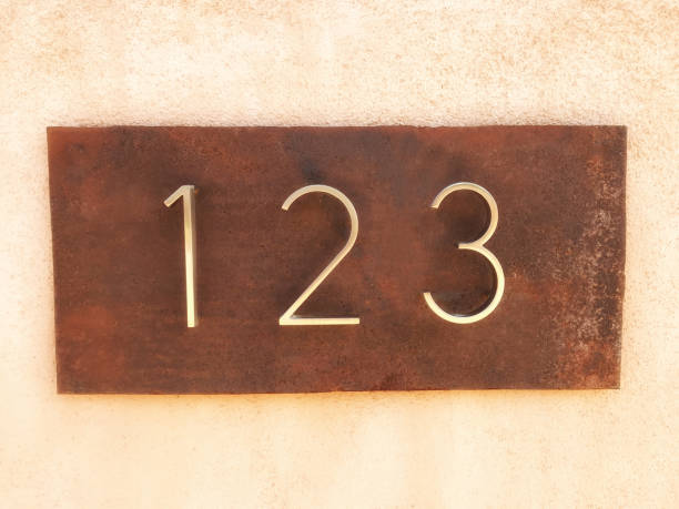 istock Number 123 Street Address Plaque 1164041584