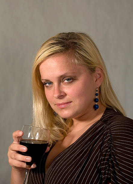 Drinking wine stock photo