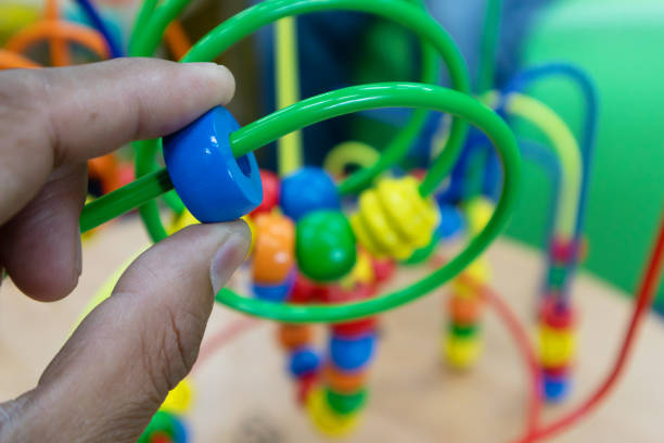 istock Toy train made of wood for Brain development 1164044245