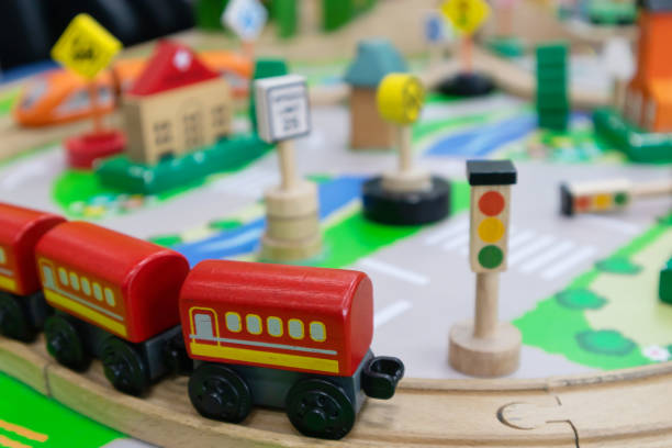 istock Toy Traffic management made of wood for Brain development 1164044248
