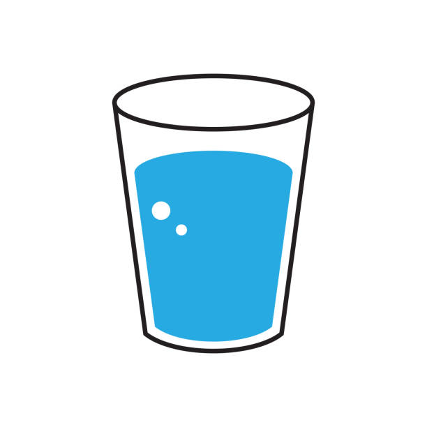 ilustrações de stock, clip art, desenhos animados e ícones de glass of water icon vector - chávena ilustrações