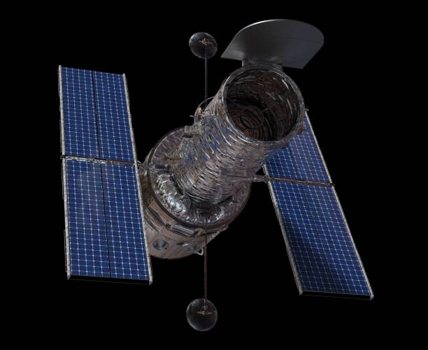 istock Space Telescope Isolated on Black Background 3D illustration 1164052761