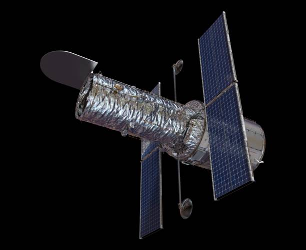 istock Space Telescope Isolated on Black Background 3D illustration 1164052765