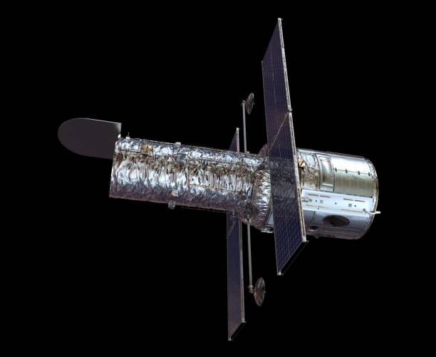 istock Space Telescope Isolated on Black Background 3D illustration 1164052788