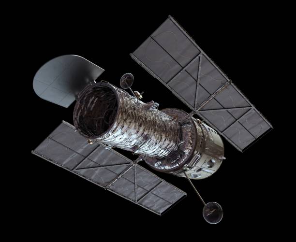 istock Space Telescope Isolated on Black Background 3D illustration 1164052815