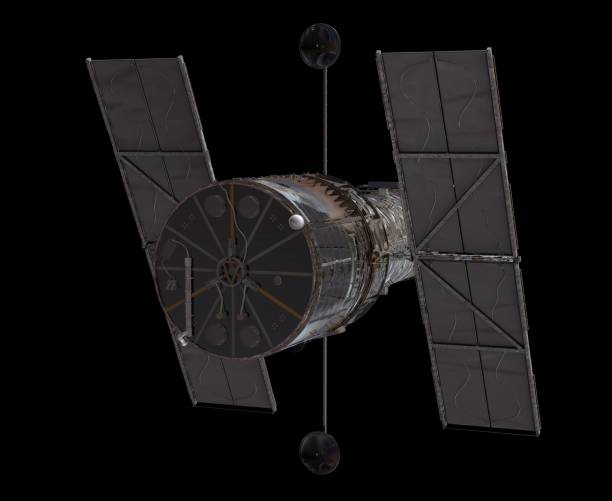 istock Space Telescope Isolated on Black Background 3D illustration 1164053157