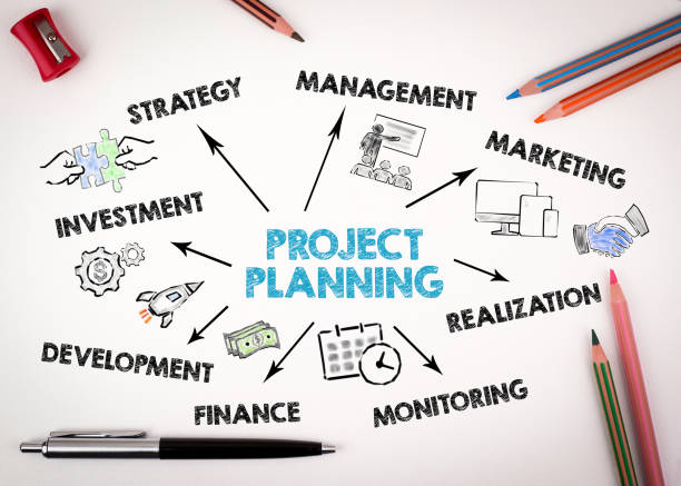 istock Project Planning Concept. Chart with keywords and icons 1164064989