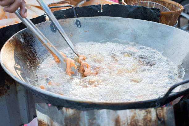 istock Chicken Deep Frying in hot oil pan 1164065429