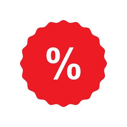 percent discount sign vector