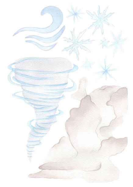 ilustraciones, imágenes clip art, dibujos animados e iconos de stock de el conjunto de tiempo. objetos que describen los tipos de clima. - cloud drawing heat cold