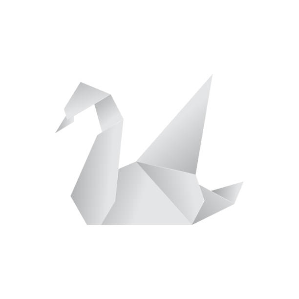 istock Realistic Detailed 3d Origami Paper Animal Swan. Vector 1164074966