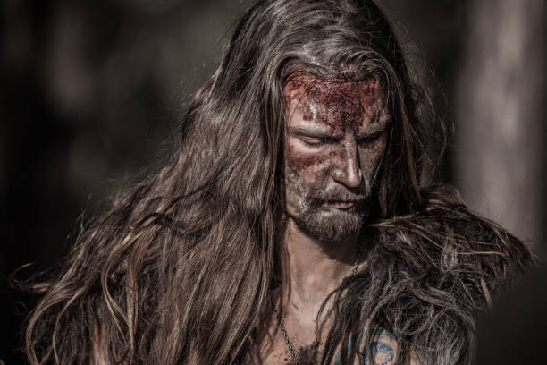istock Bloody viking warrior alone in a forest 1164079180