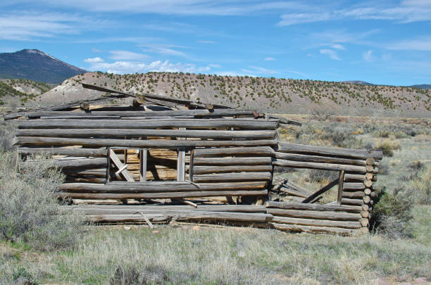 istock The old wooden log cabin 1164080686