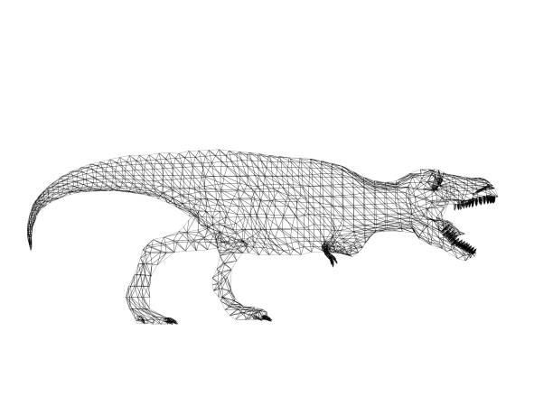 istock Tyrannosaurus dinosaurs  ,3d rendering wire frame 1164081496