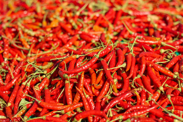 red chili peppers, closeup view