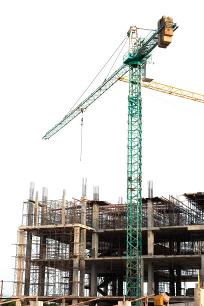 istock Construction site with green tower crane,shallow depth of field. 1164083129