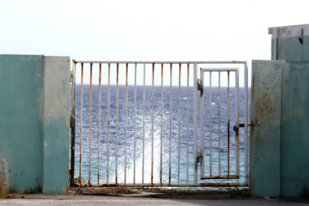 Gazebos at the end of a dock in Jamaica