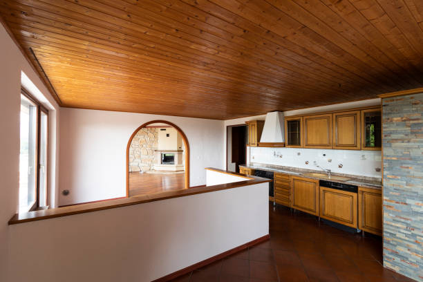 istock Traditional kitchen with terracotta and wood on the ceiling. 1164090438