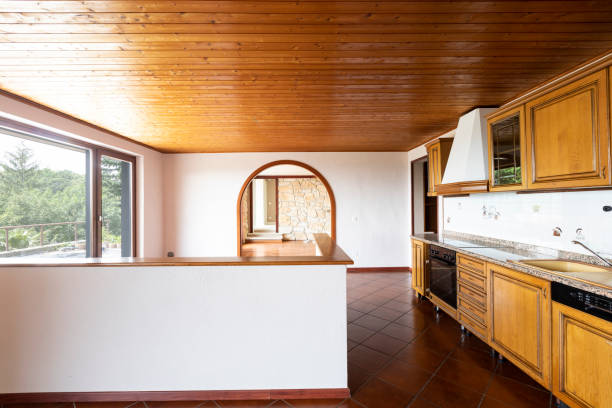 istock Traditional kitchen with terracotta and wood on the ceiling. 1164090635
