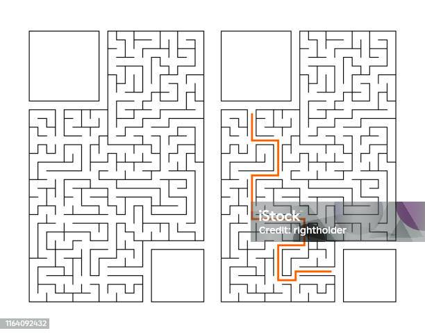 Abstract Rectangular Maze Game For Kids Puzzle For Children Labyrinth ...