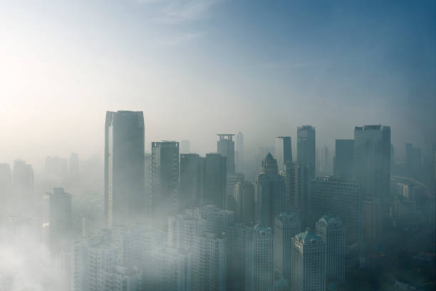 istock Heavy air pollution in Jakarta city 1164093122