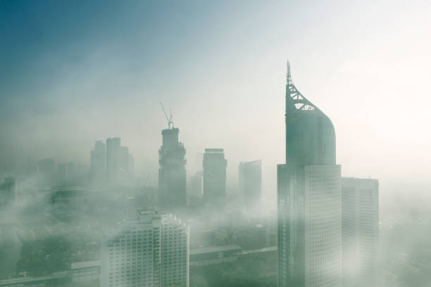 istock Severe air pollution in Jakarta city 1164093130