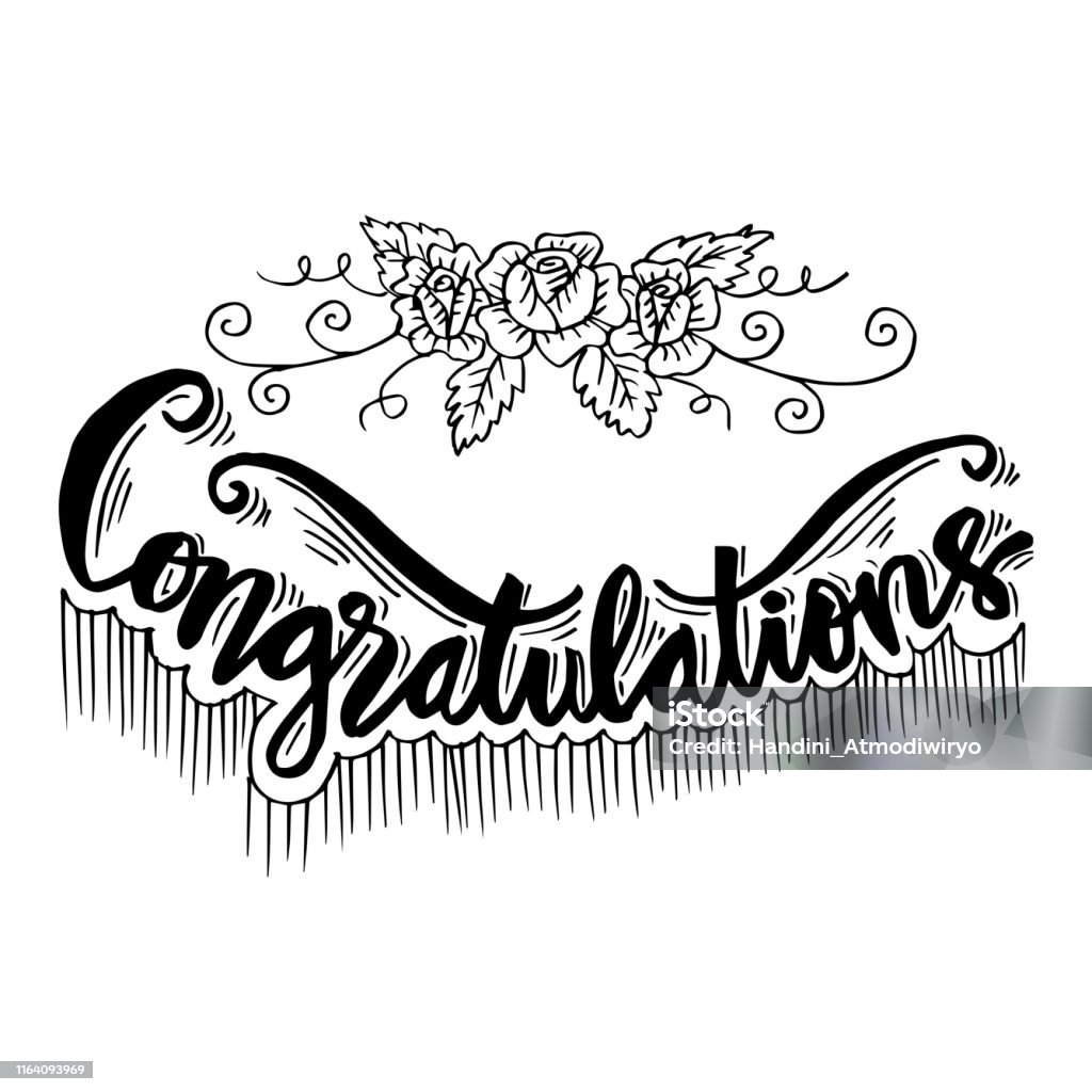 Congratulations Card Hand Lettering Calligraphy Stock Illustration ...