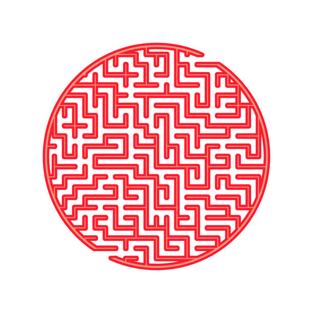 istock Color round maze. Game for kids and adults. Puzzle for children. Labyrinth conundrum. Flat vector illustration isolated on white background. 1164094022