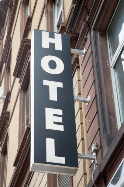 istock Black and White Hotel Sign 1164094116