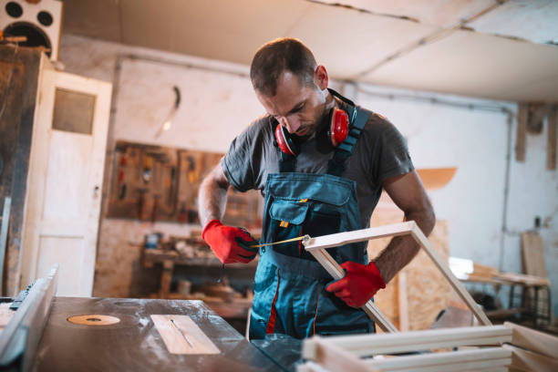 istock Male carpenter working at his workshop stock photo 1164096775