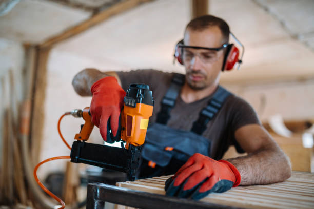 Male carpenter working at his workshop stock photo stock photo