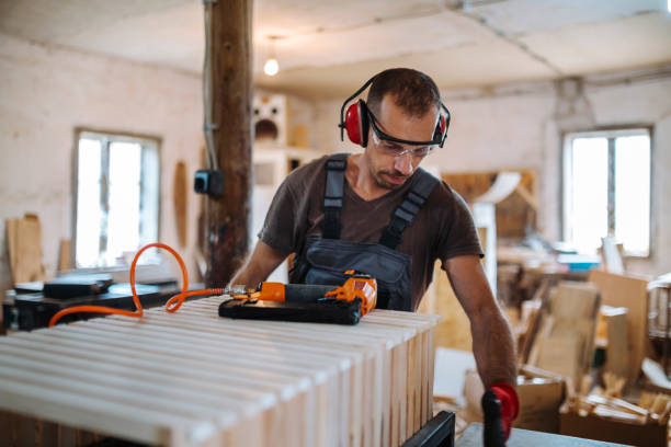 istock Male carpenter working at his workshop stock photo 1164098958