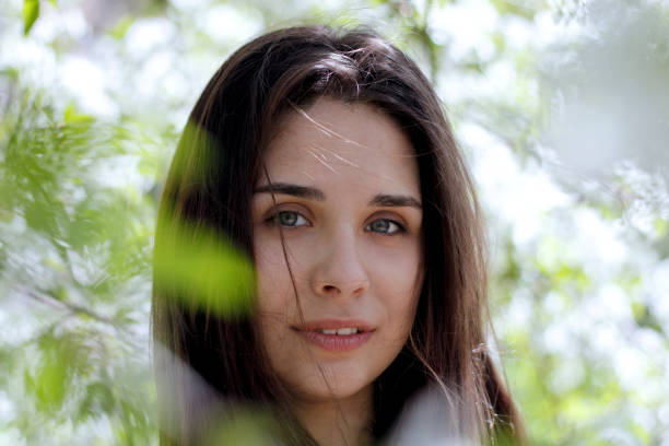 close up portrait of a nice girl`s face