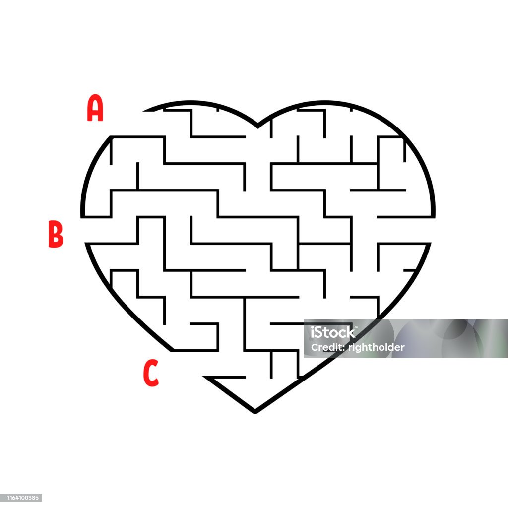 Mê Cung Trong Hình Dạng Của Một Trái Tim Trò Chơi Cho Trẻ Em Câu ...