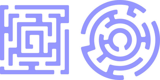 labyrinth-design - labyrinth stock-grafiken, -clipart, -cartoons und -symbole